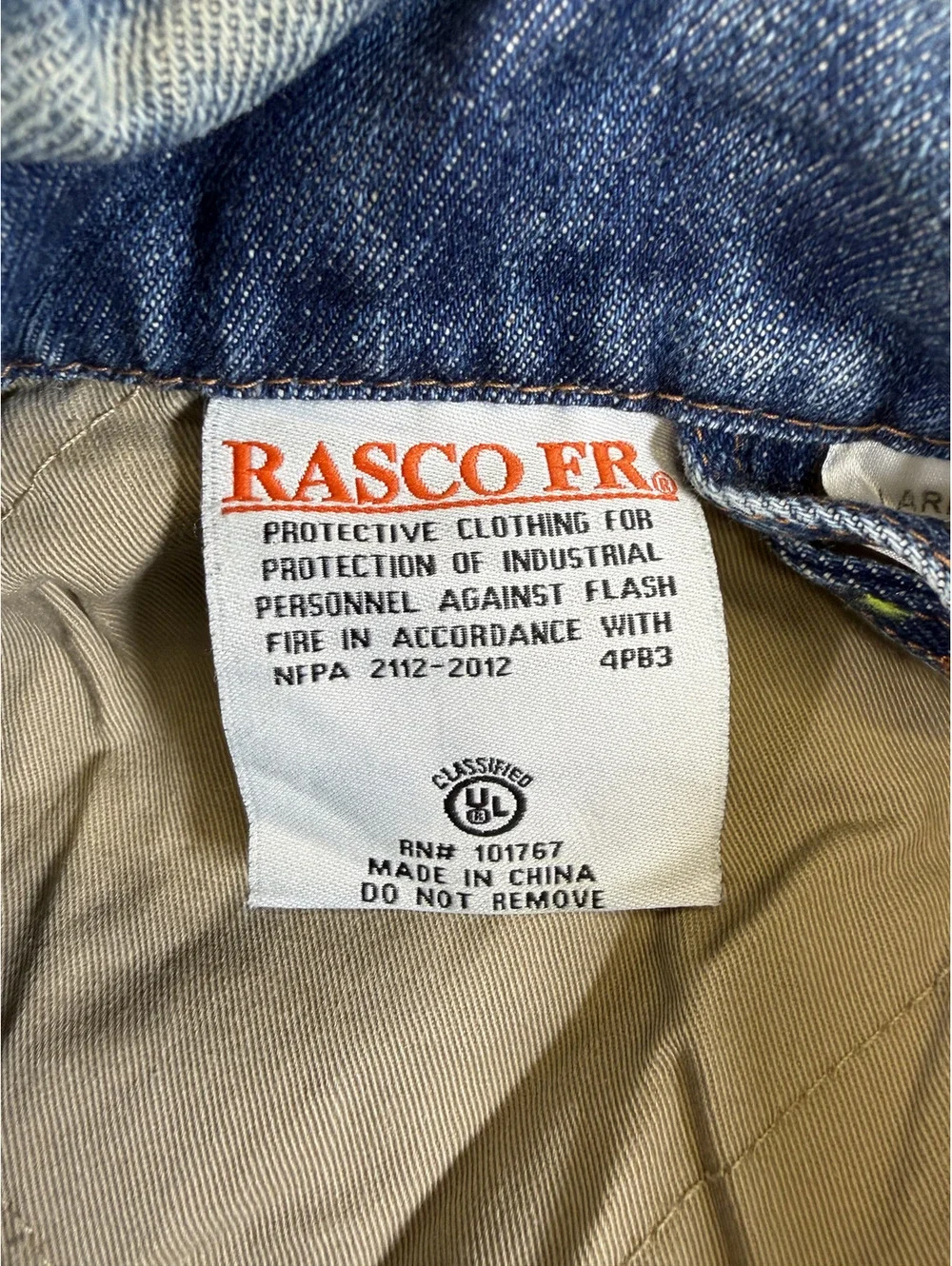 Rasco FR Large Blue Denim Flame Resistant Hooded Jacket